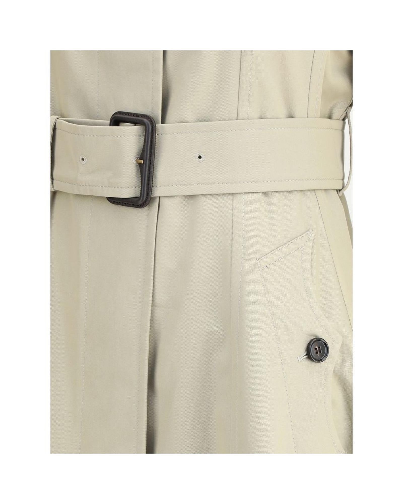 Burberry ALine Belted Trench Coat Women Beige Jackets & Coats