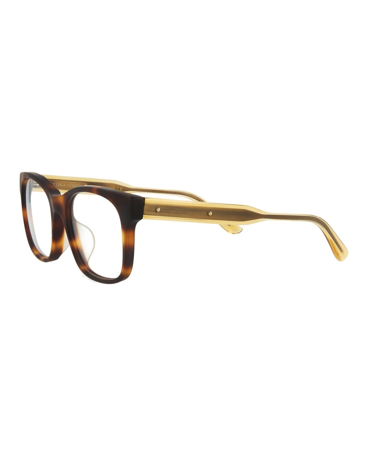 Bottega Veneta Womens Square/Rectangle Avana Yellow Transparent Fashion Designer Eyewear