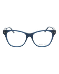 Bottega Veneta Womens Square/Rectangle Blue Blue Transparent Fashion Designer Eyewear