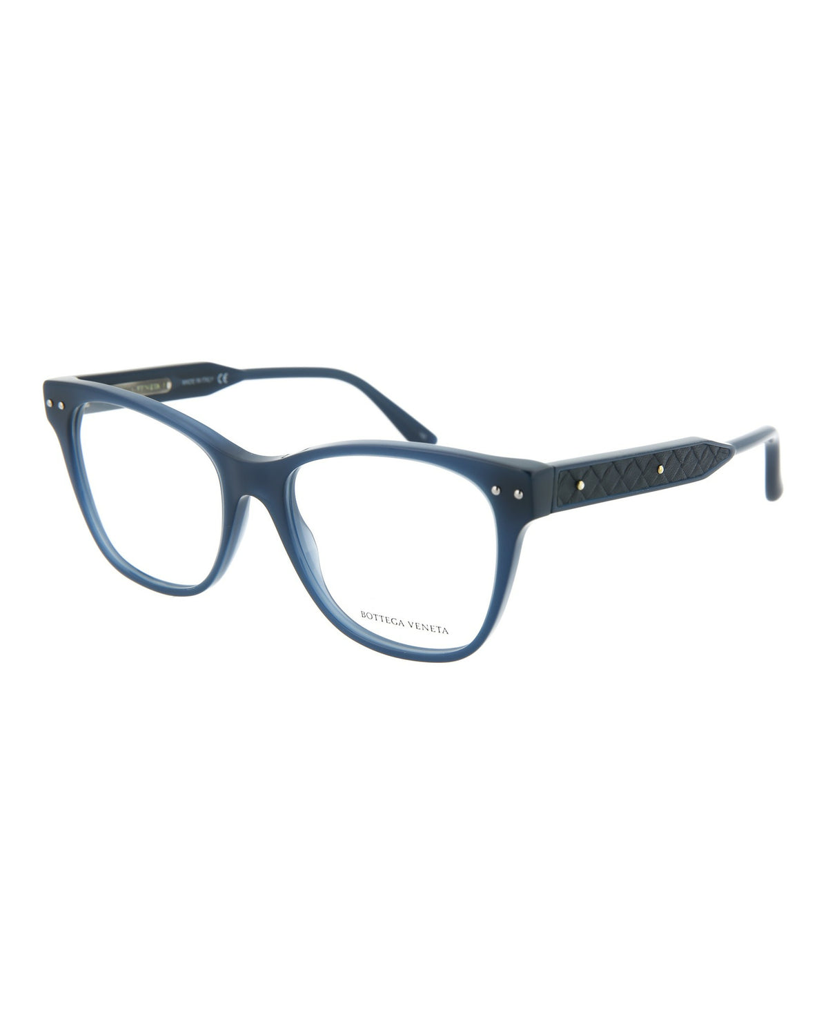 Bottega Veneta Womens Square/Rectangle Blue Blue Transparent Fashion Designer Eyewear