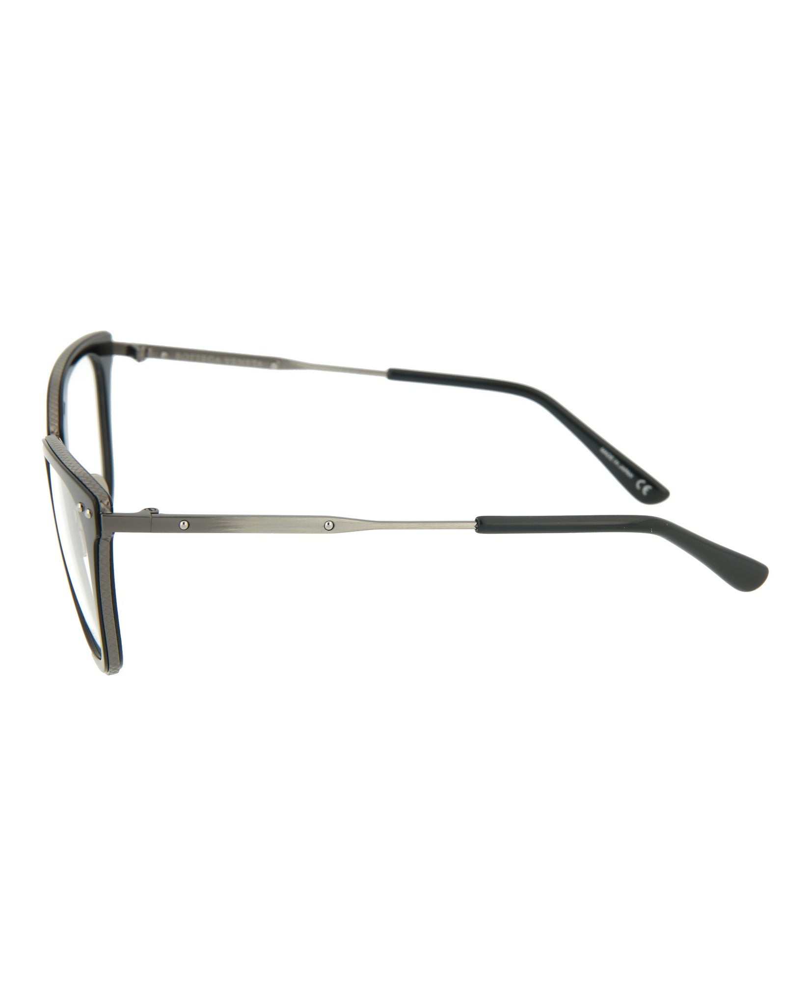 Bottega Veneta Bottega Veneta Womens Square/Rectangle Black Silver Transparent Fashion Designer Eyewear