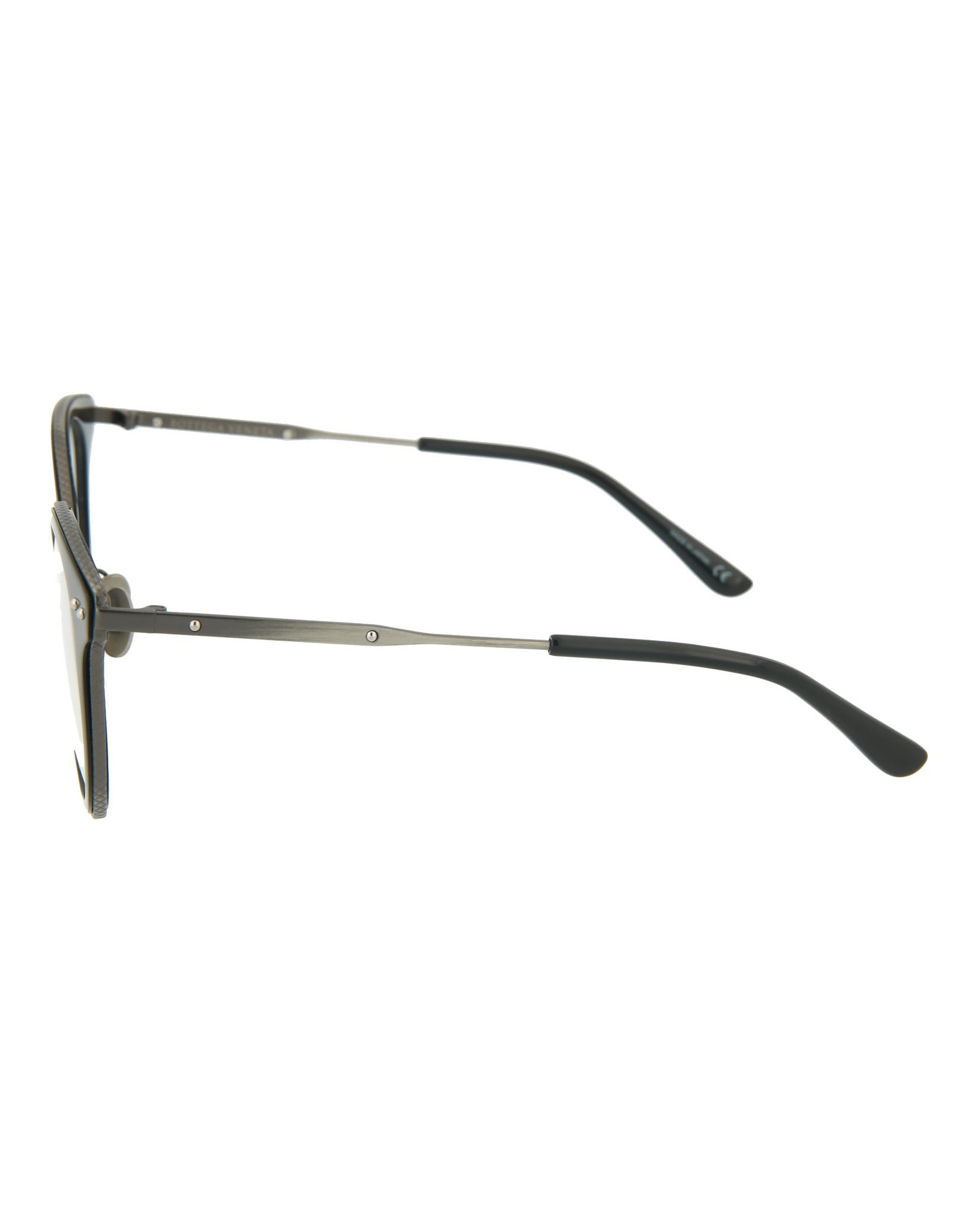 Bottega Veneta Bottega Veneta Womens Round/Oval Black Silver Transparent Fashion Designer Eyewear
