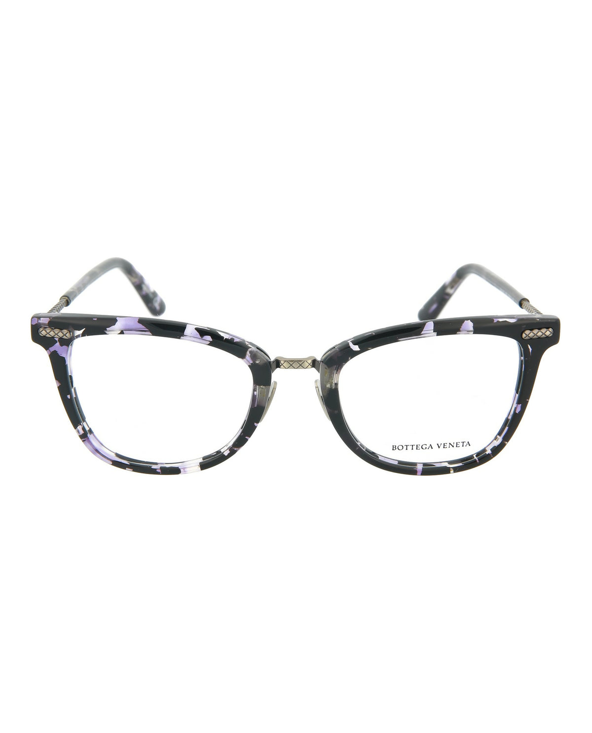 Bottega Veneta Womens Square/Rectangle Shiny Black Violet Havana Fashion Designer Eyewear