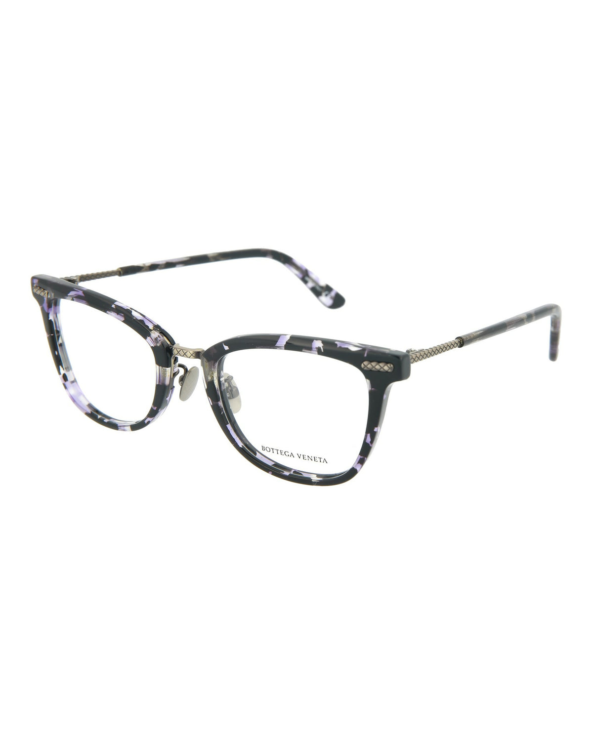 Bottega Veneta Womens Square/Rectangle Shiny Black Violet Havana Fashion Designer Eyewear