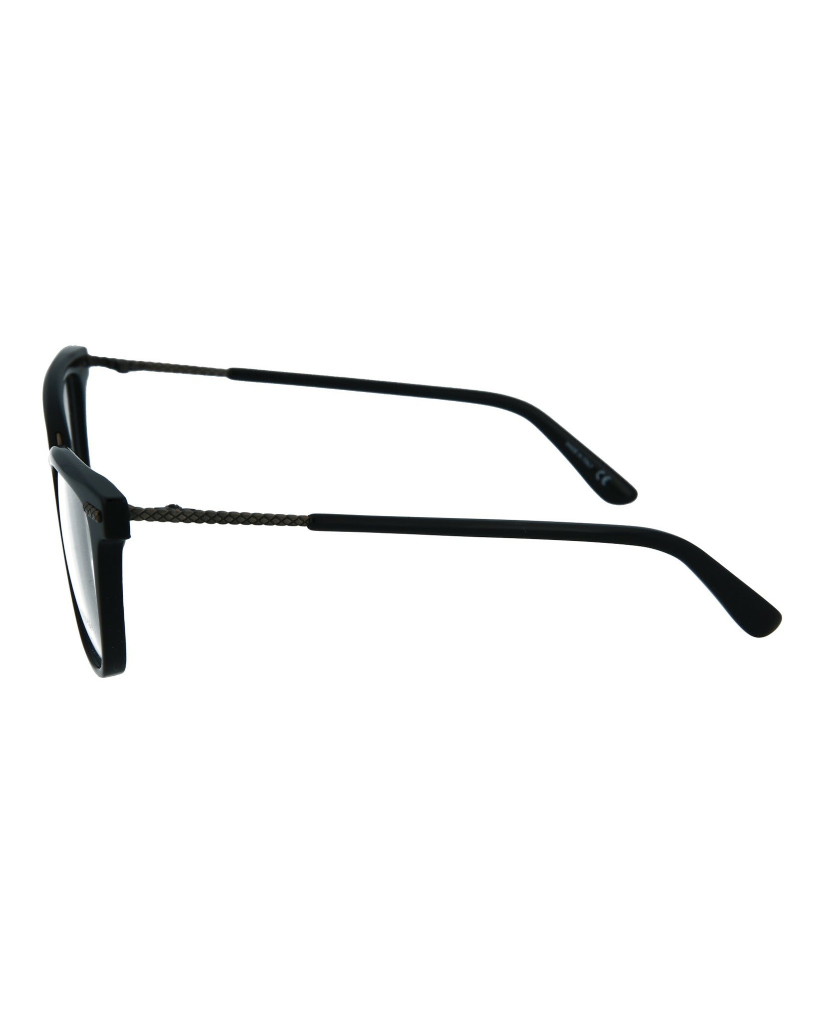 Bottega Veneta Bottega Veneta Womens Square/Rectangle Black Silver Transparent Fashion Designer Eyewear