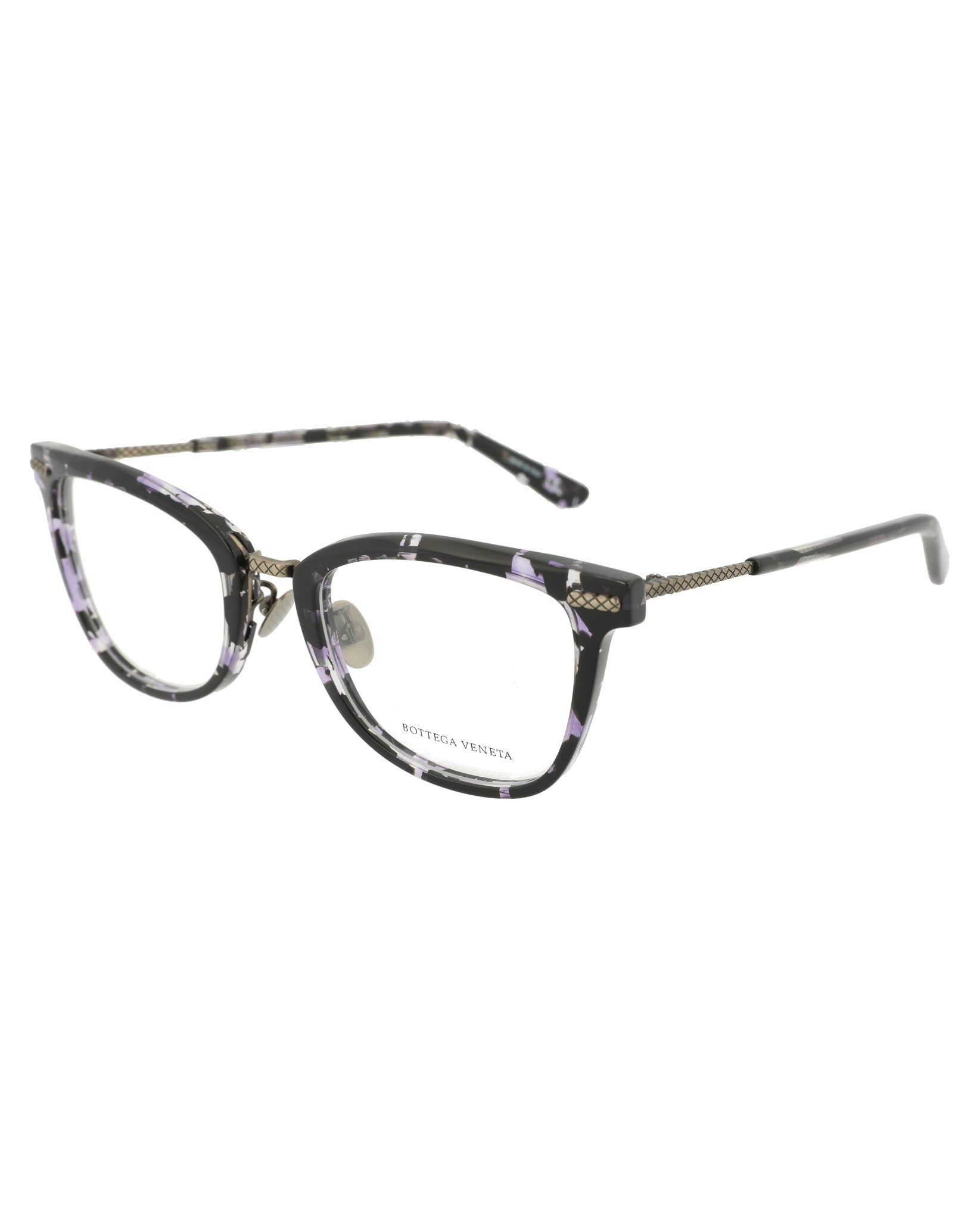 Bottega Veneta Bottega Veneta Womens Square/Rectangle Avana Silver Transparent Fashion Designer Eyewear