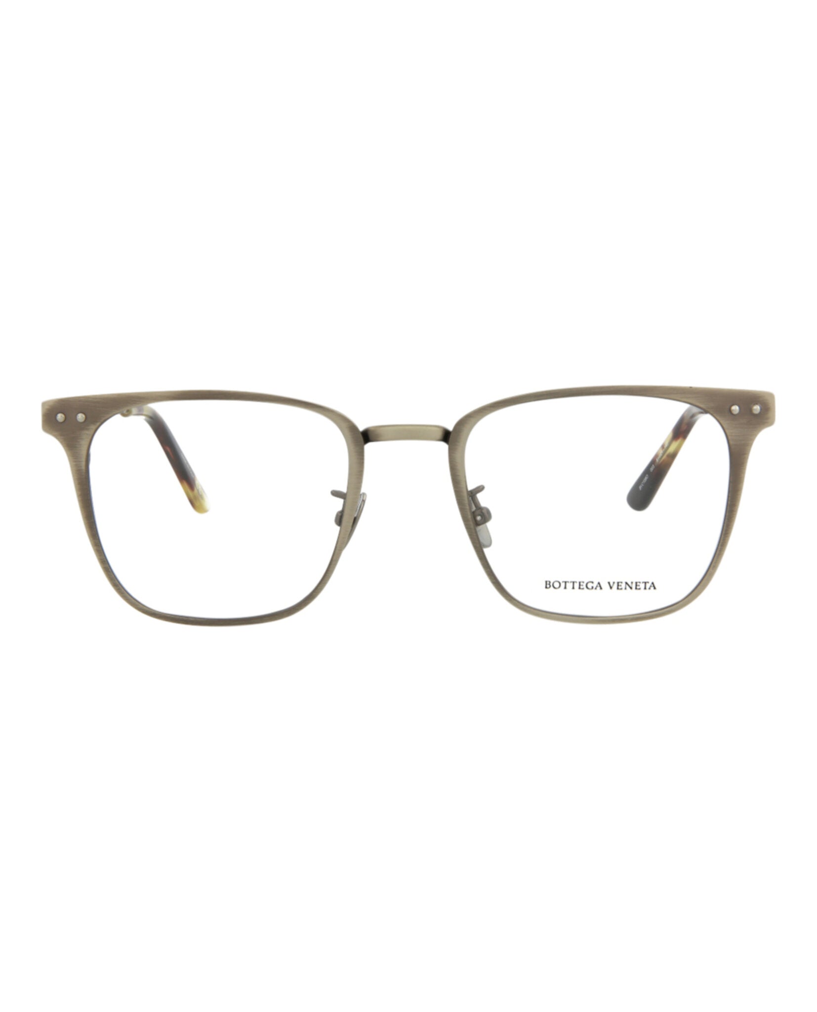 Bottega Veneta Bottega Veneta Mens Square/Rectangle Silver Silver Transparent Fashion Designer Eyewear