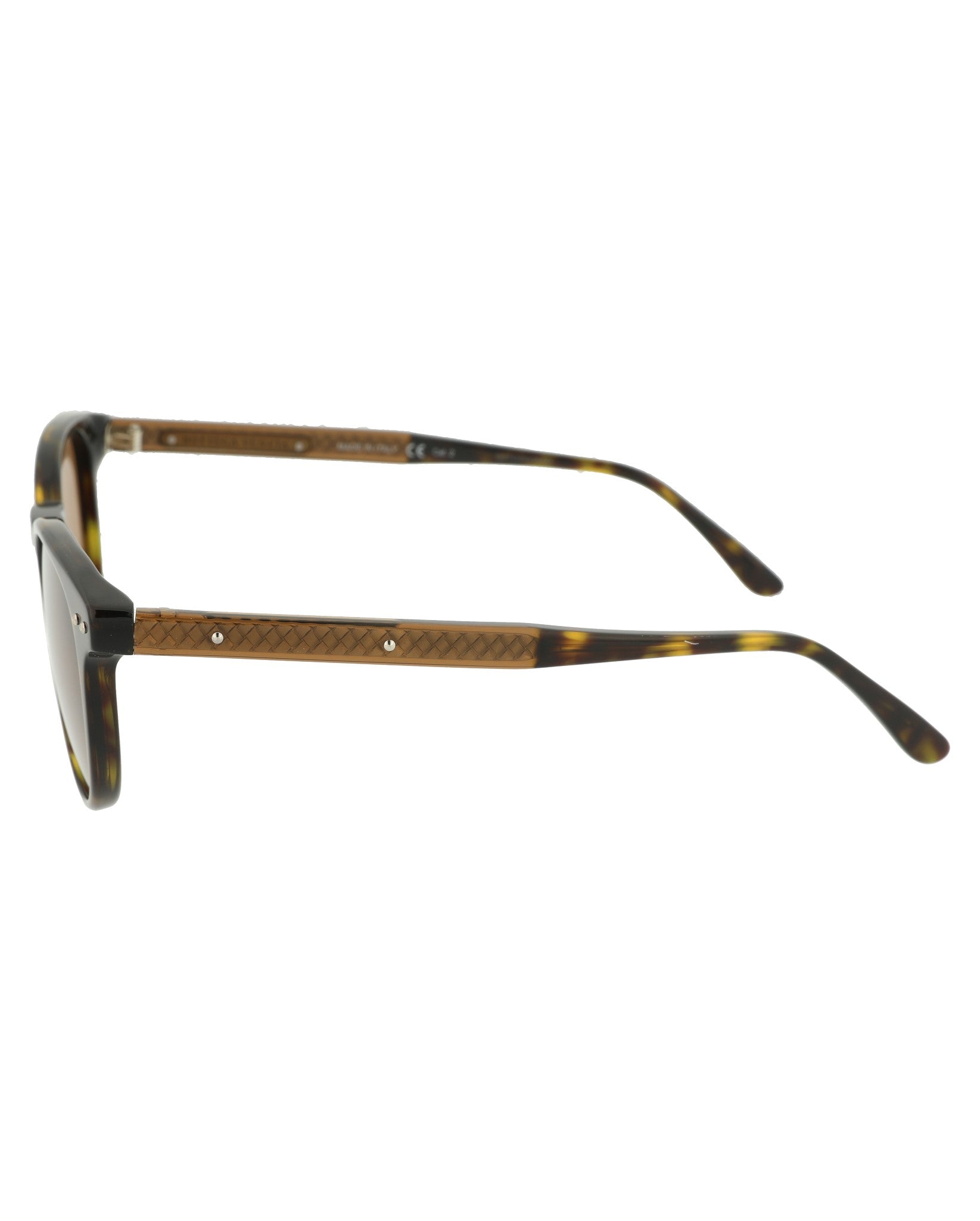 Bottega Veneta Mens Round/Oval Shiny Dark Havana Fashion Designer Eyewear
