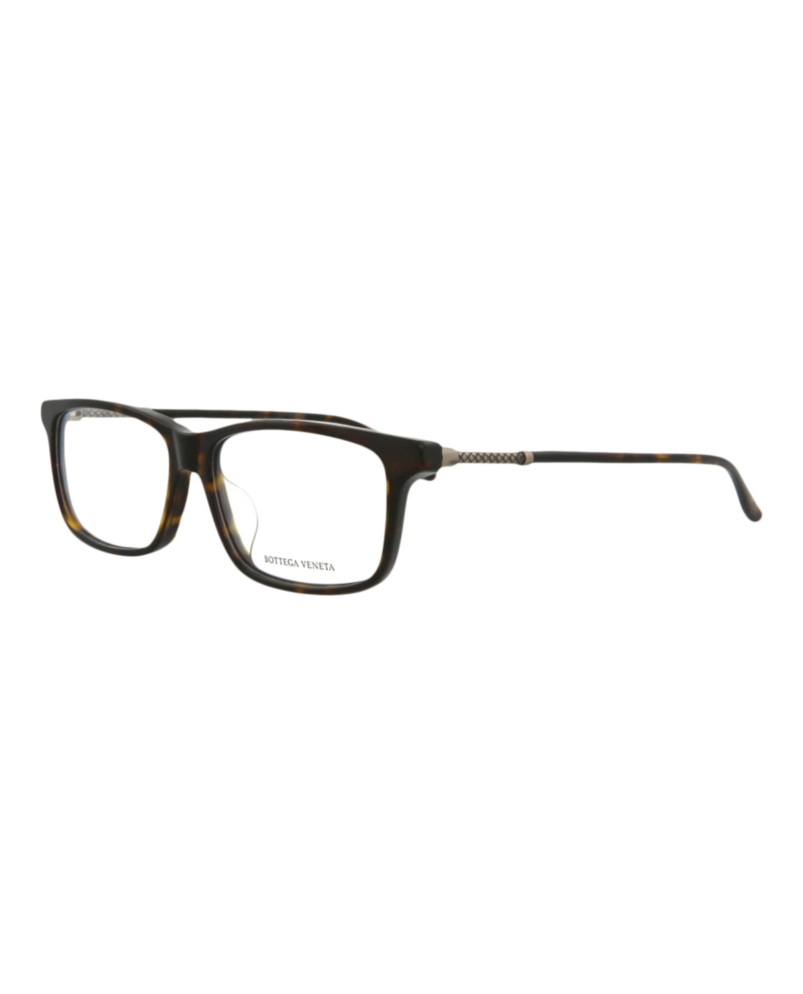 Bottega Veneta Bottega Veneta Mens Square/Rectangle Avana Silver Transparent Fashion Designer Eyewear