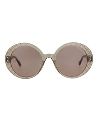 Bottega Veneta Bottega Veneta Womens Round/Oval Brown Brown Brown Fashion Designer Eyewear