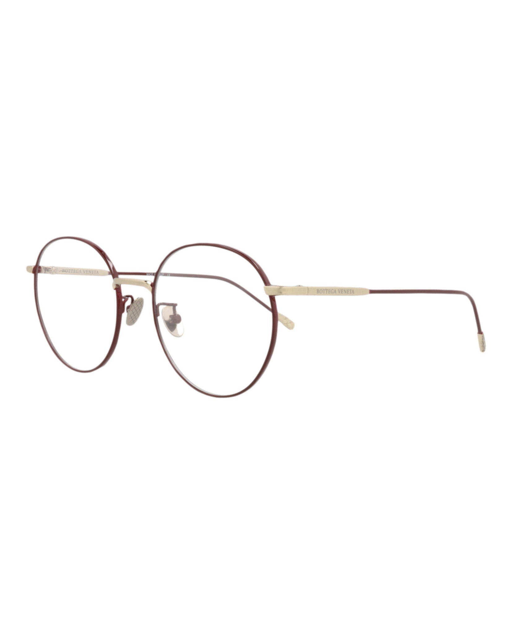 Bottega Veneta Bottega Veneta Womens Round/Oval Burgundy Burgundy Transparent Fashion Designer Eyewear
