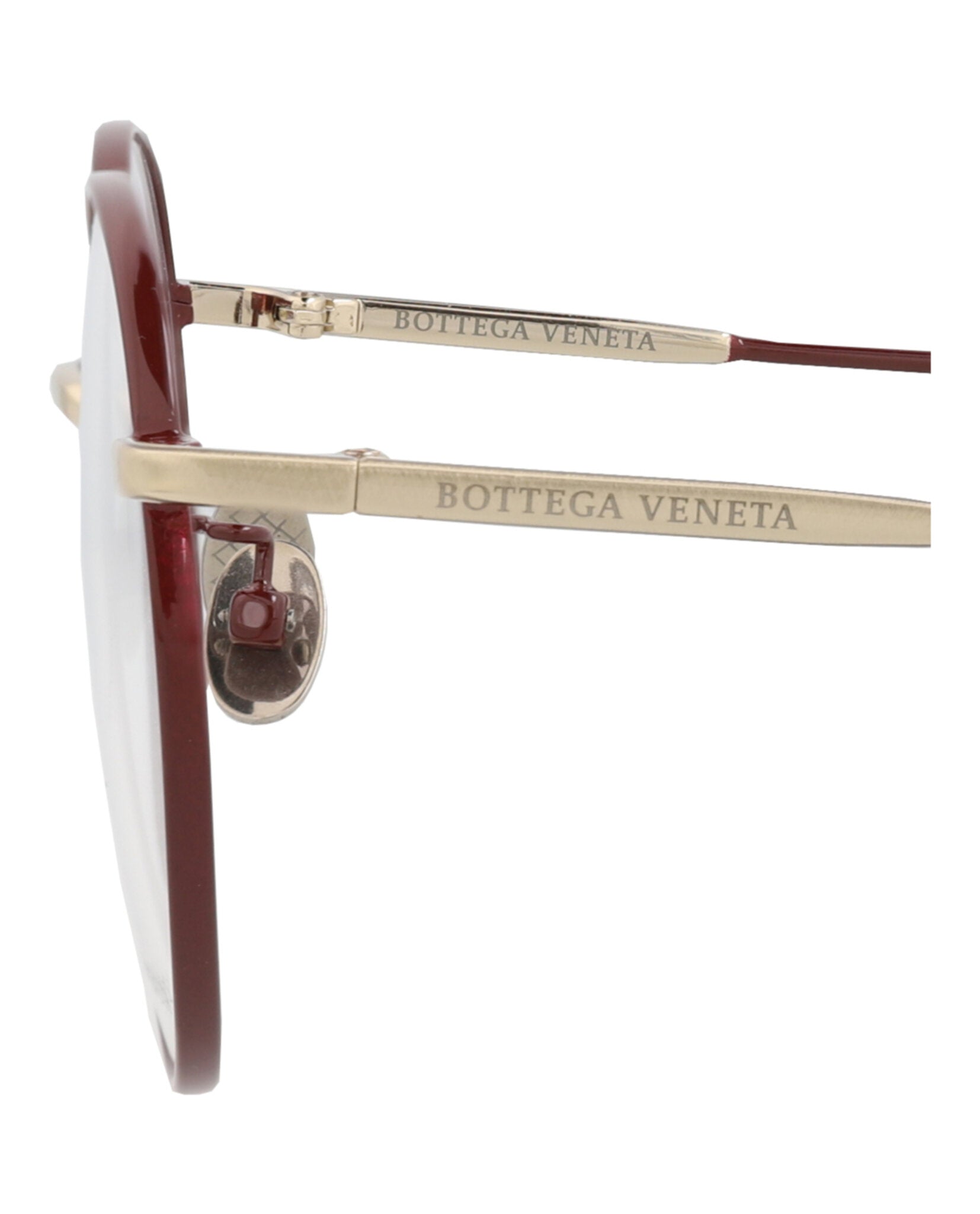 Bottega Veneta Bottega Veneta Womens Round/Oval Burgundy Burgundy Transparent Fashion Designer Eyewear