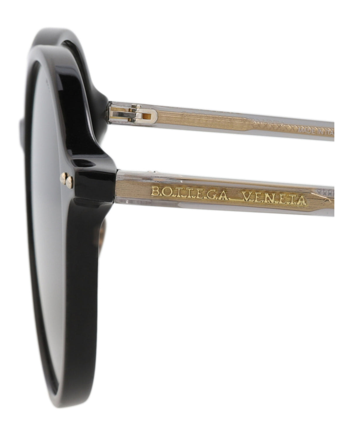 Bottega Veneta Bottega Veneta Womens Round/Oval Black Grey Grey Fashion Designer Eyewear