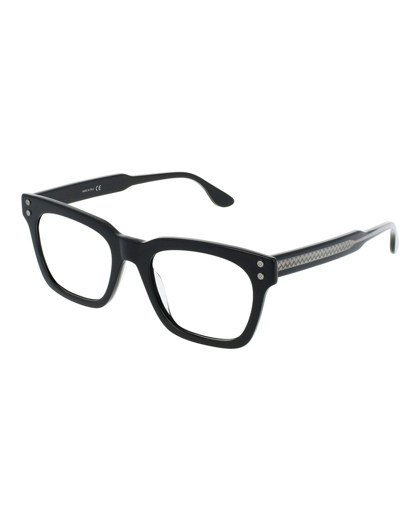 Bottega Veneta Bottega Veneta Mens Square/Rectangle Black Grey Transparent Fashion Designer Eyewear