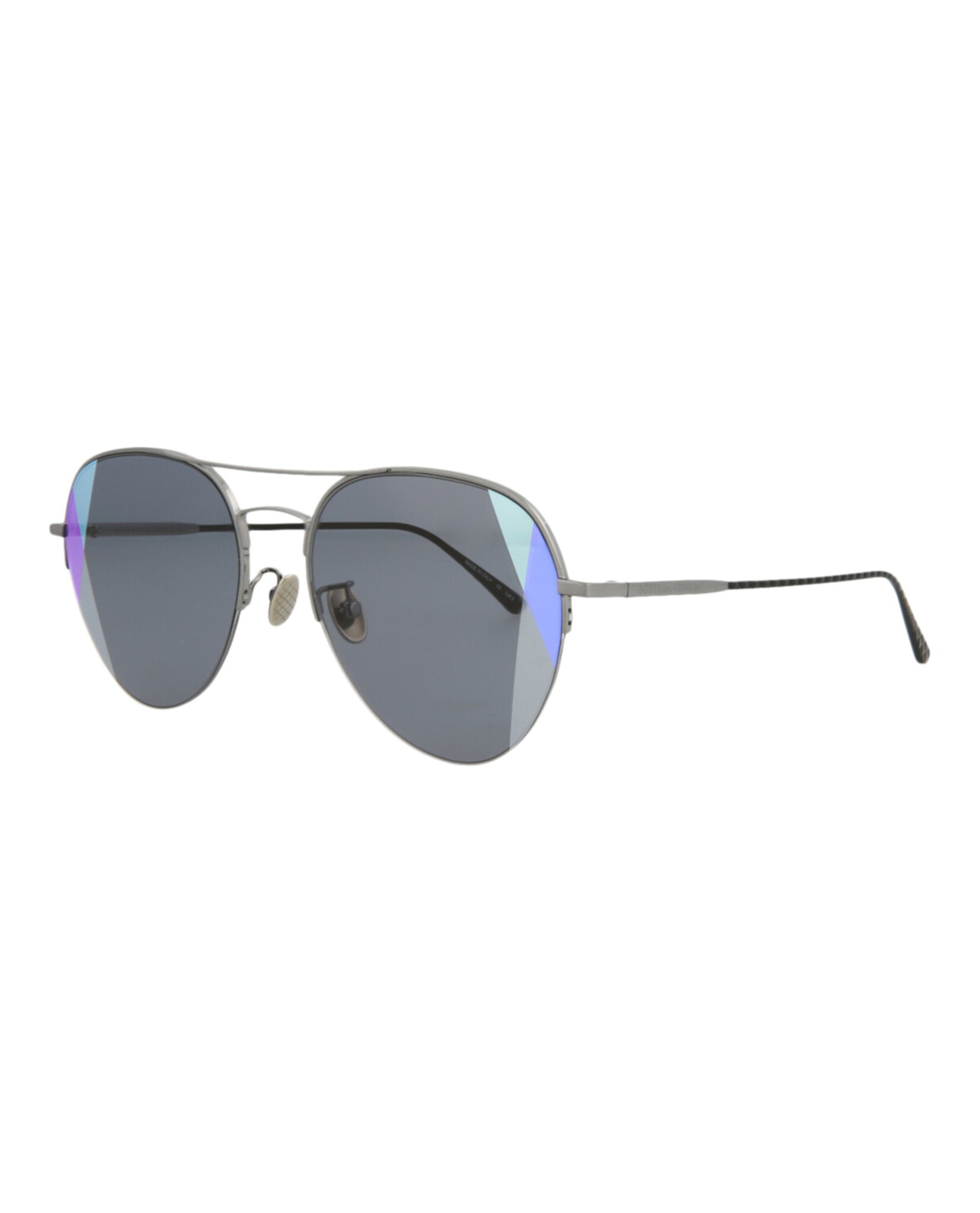 Bottega Veneta Bottega Veneta Unisex Aviator Ruthenium Black Grey Fashion Designer Eyewear