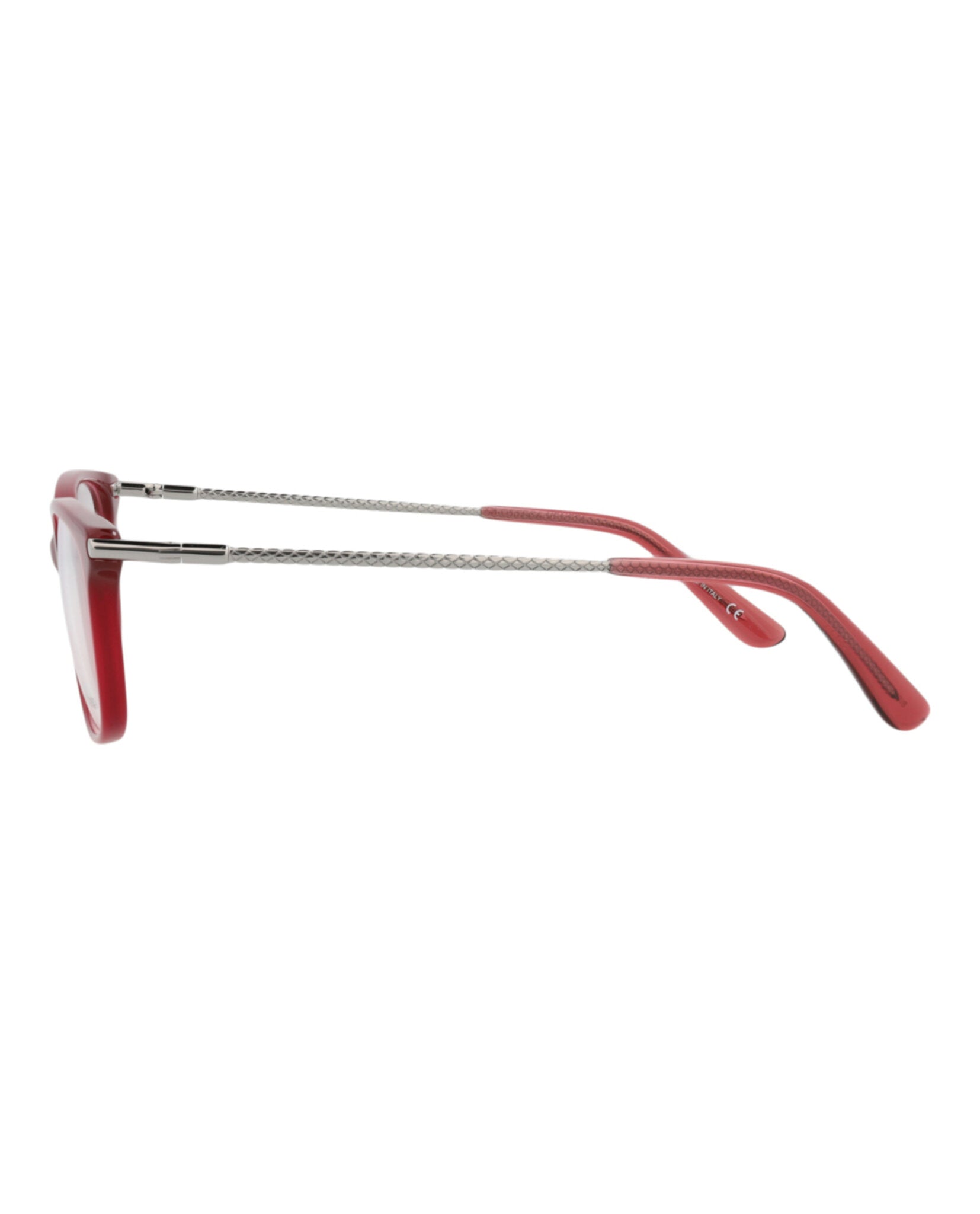 Bottega Veneta Womens Square/Rectangle Red Ruthenium Transparent Fashion Designer Eyewear