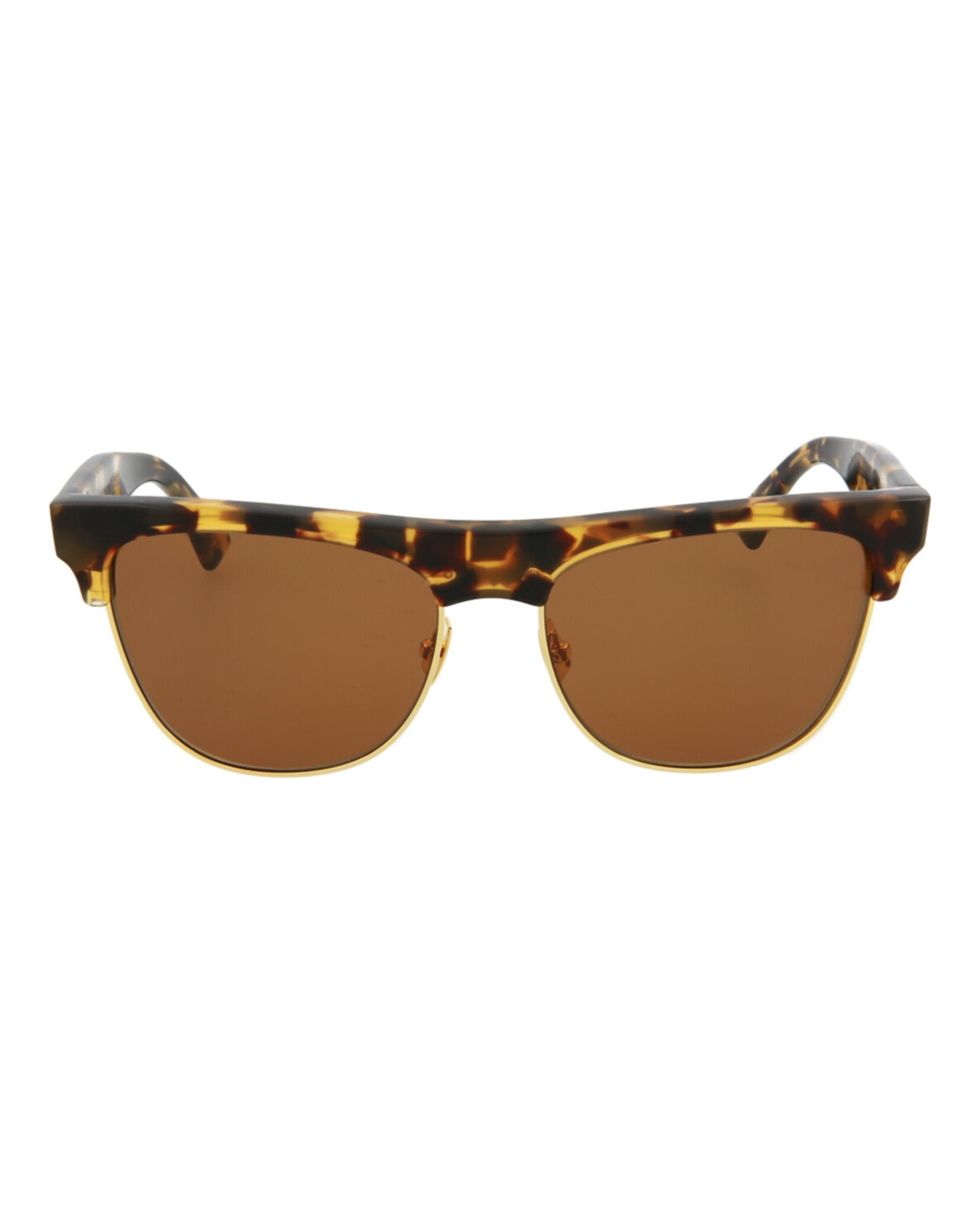 Bottega Veneta Unisex Square/Rectangle Havana Havana Brown Fashion Designer Eyewear