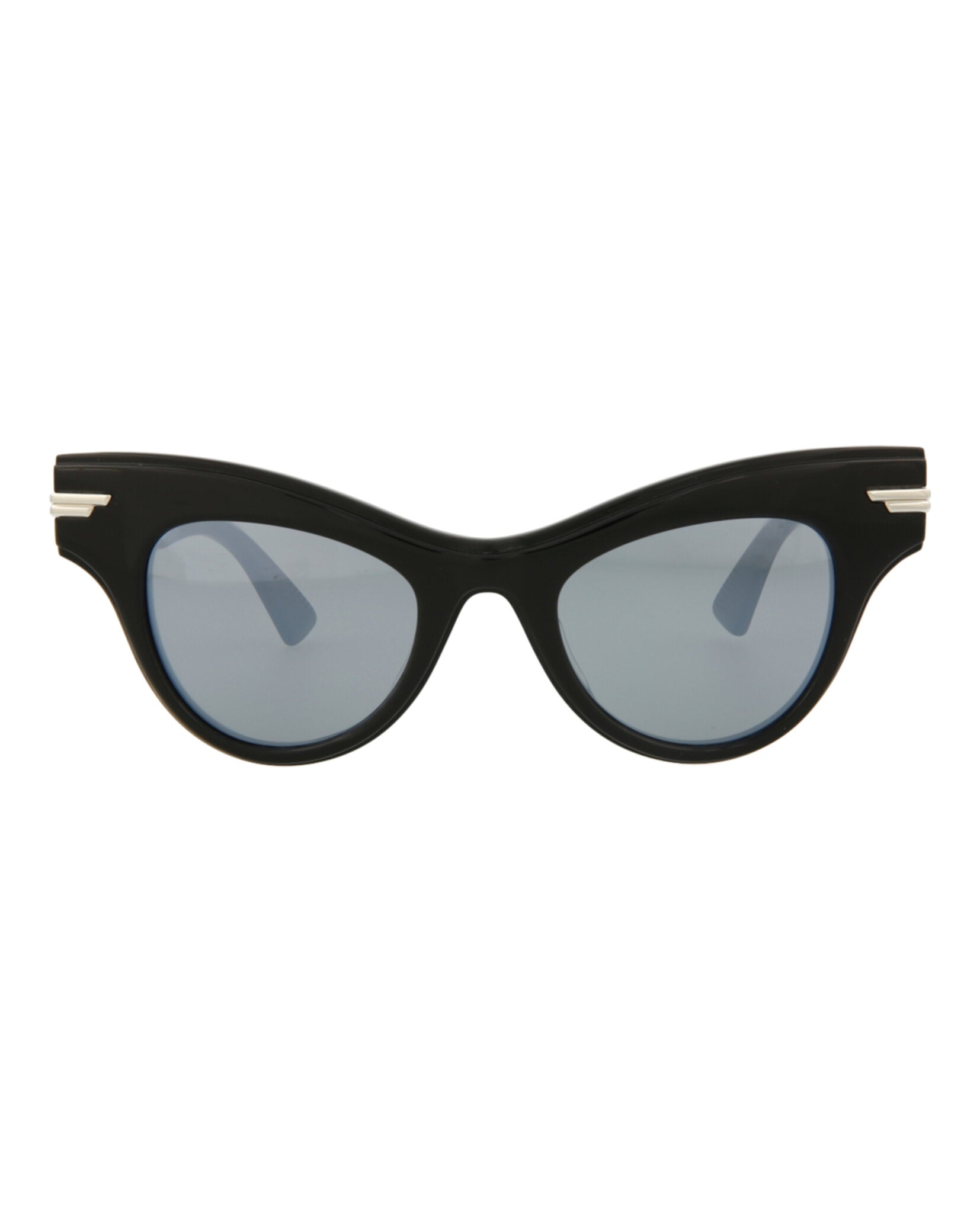 Bottega Veneta Womens Cat Eye Black Black Silver Fashion Designer Eyewear