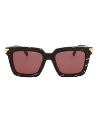 Bottega Veneta Womens Square/Rectangle Burgundy Burgundy Pink Fashion Designer Eyewear