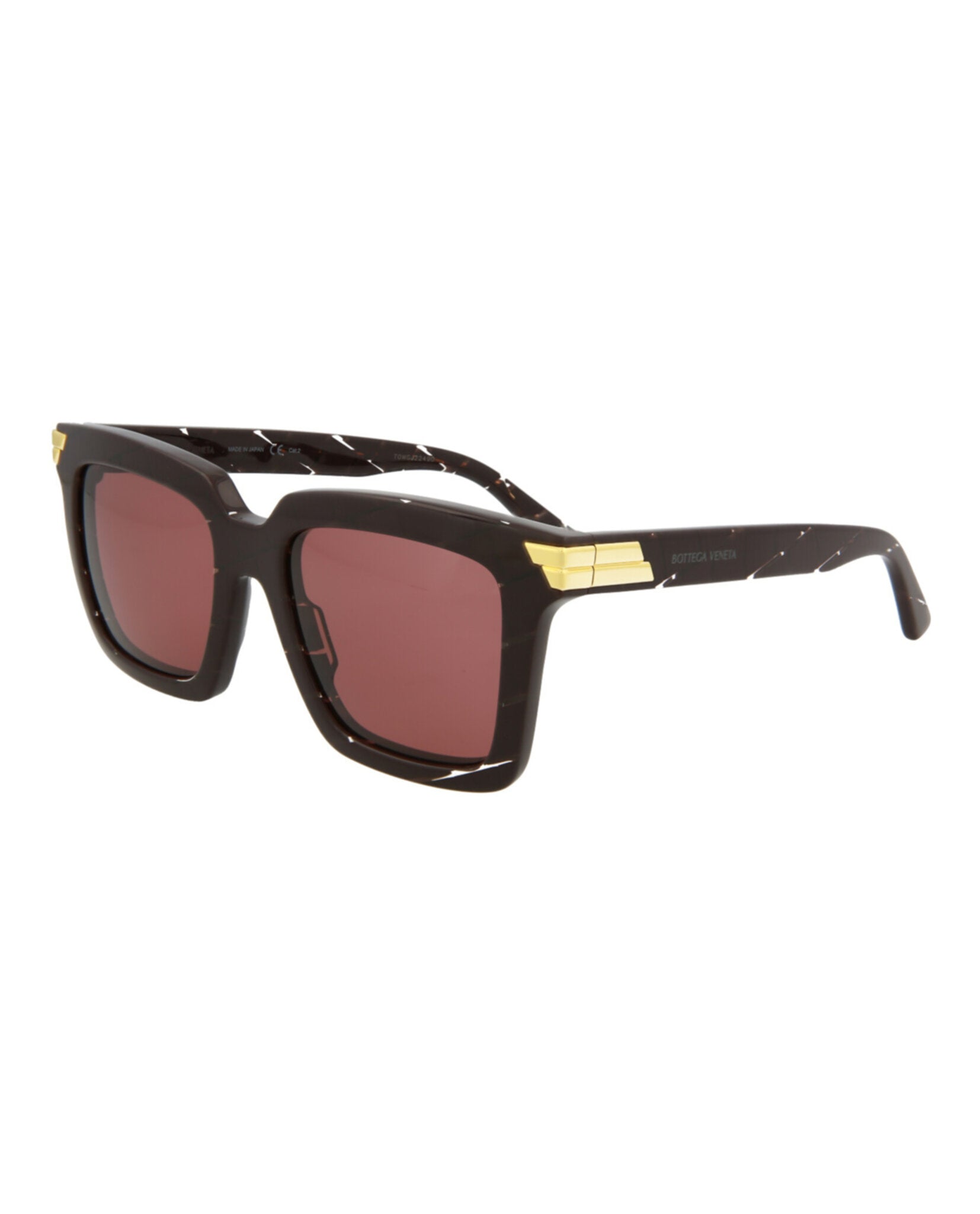 Bottega Veneta Womens Square/Rectangle Burgundy Burgundy Pink Fashion Designer Eyewear