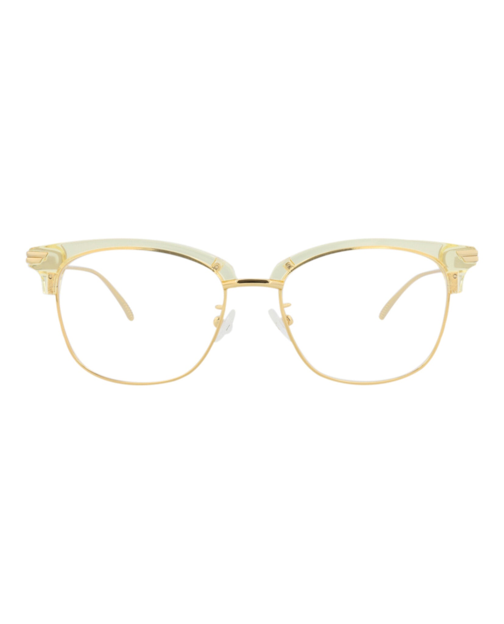 Bottega Veneta Bottega Veneta Mens Round/Oval Beige Gold Transparent Fashion Designer Eyewear