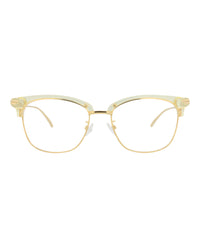 Bottega Veneta Bottega Veneta Mens Round/Oval Beige Gold Transparent Fashion Designer Eyewear