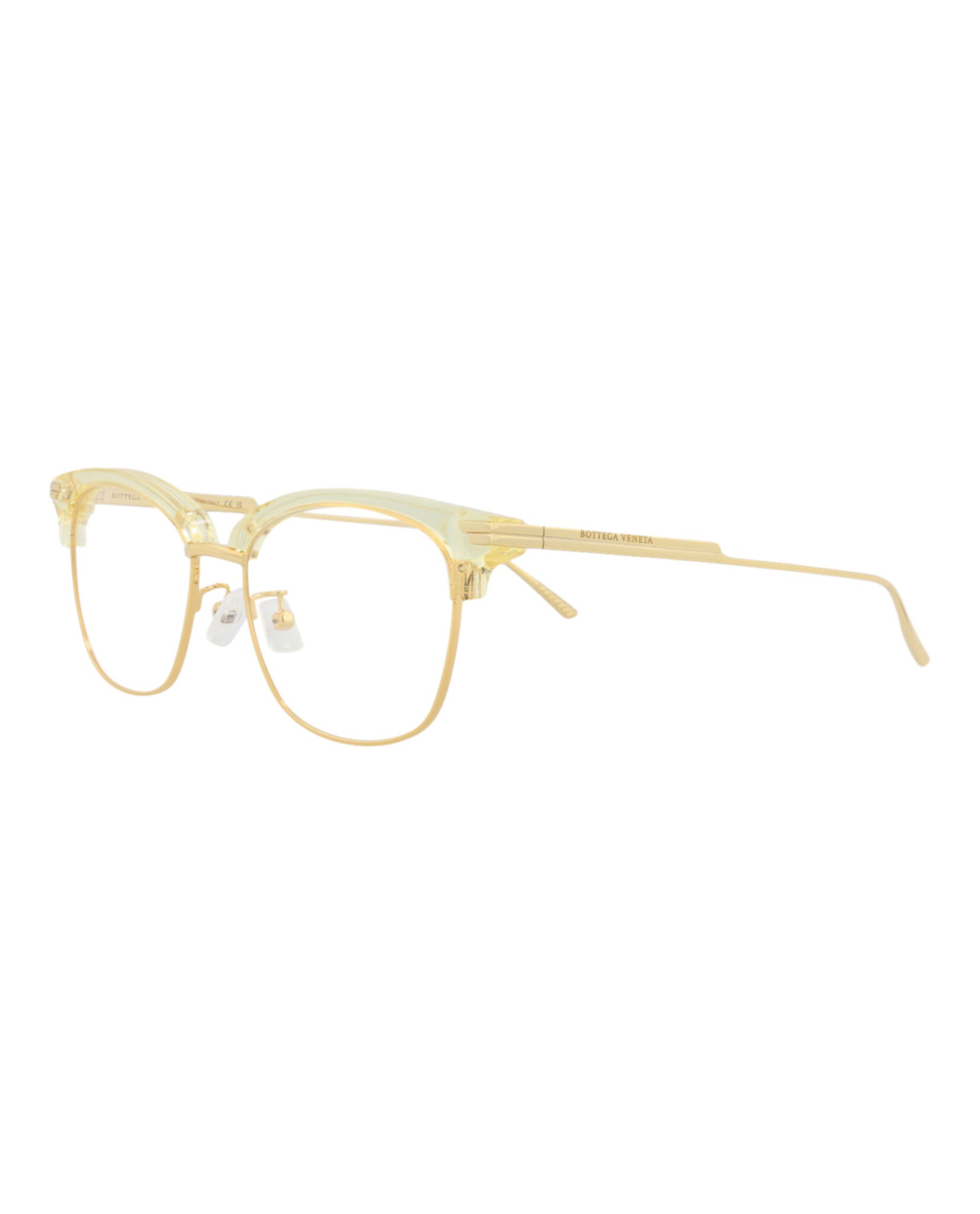 Bottega Veneta Bottega Veneta Mens Round/Oval Beige Gold Transparent Fashion Designer Eyewear