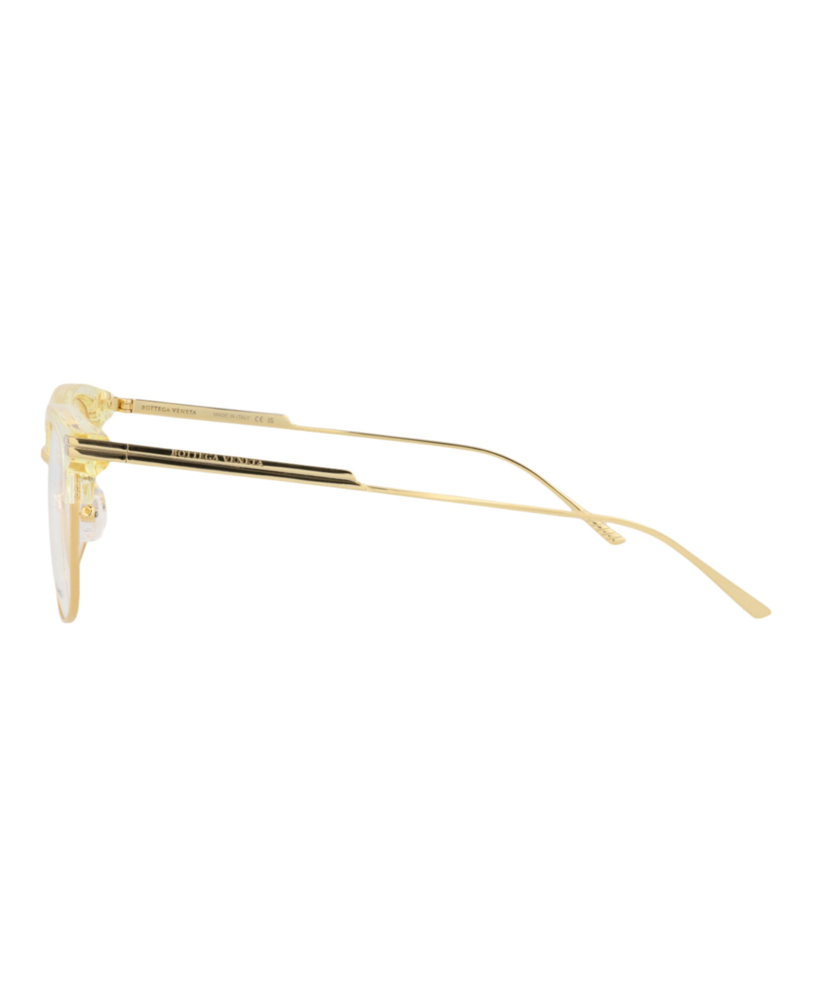 Bottega Veneta Bottega Veneta Mens Round/Oval Beige Gold Transparent Fashion Designer Eyewear