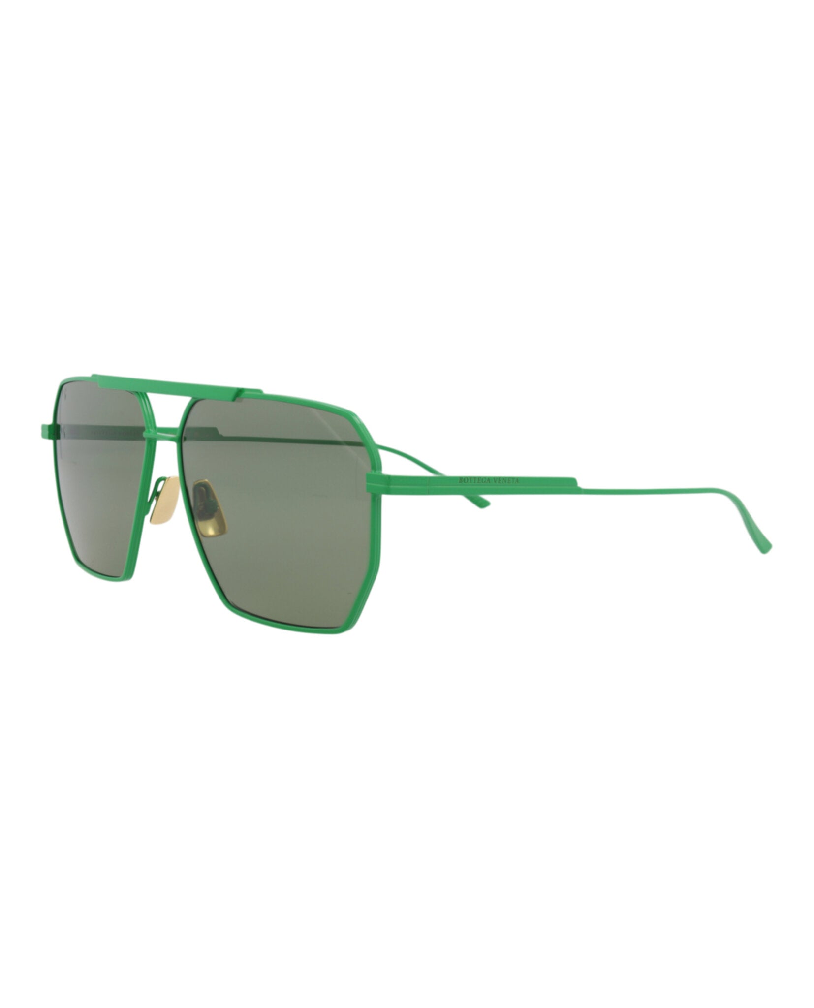 Bottega Veneta Mens Aviator Green Green Green Fashion Designer Eyewear