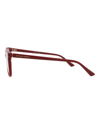 Bottega Veneta Womens Round/Oval Burgundy Burgundy Transparent Fashion Designer Eyewear