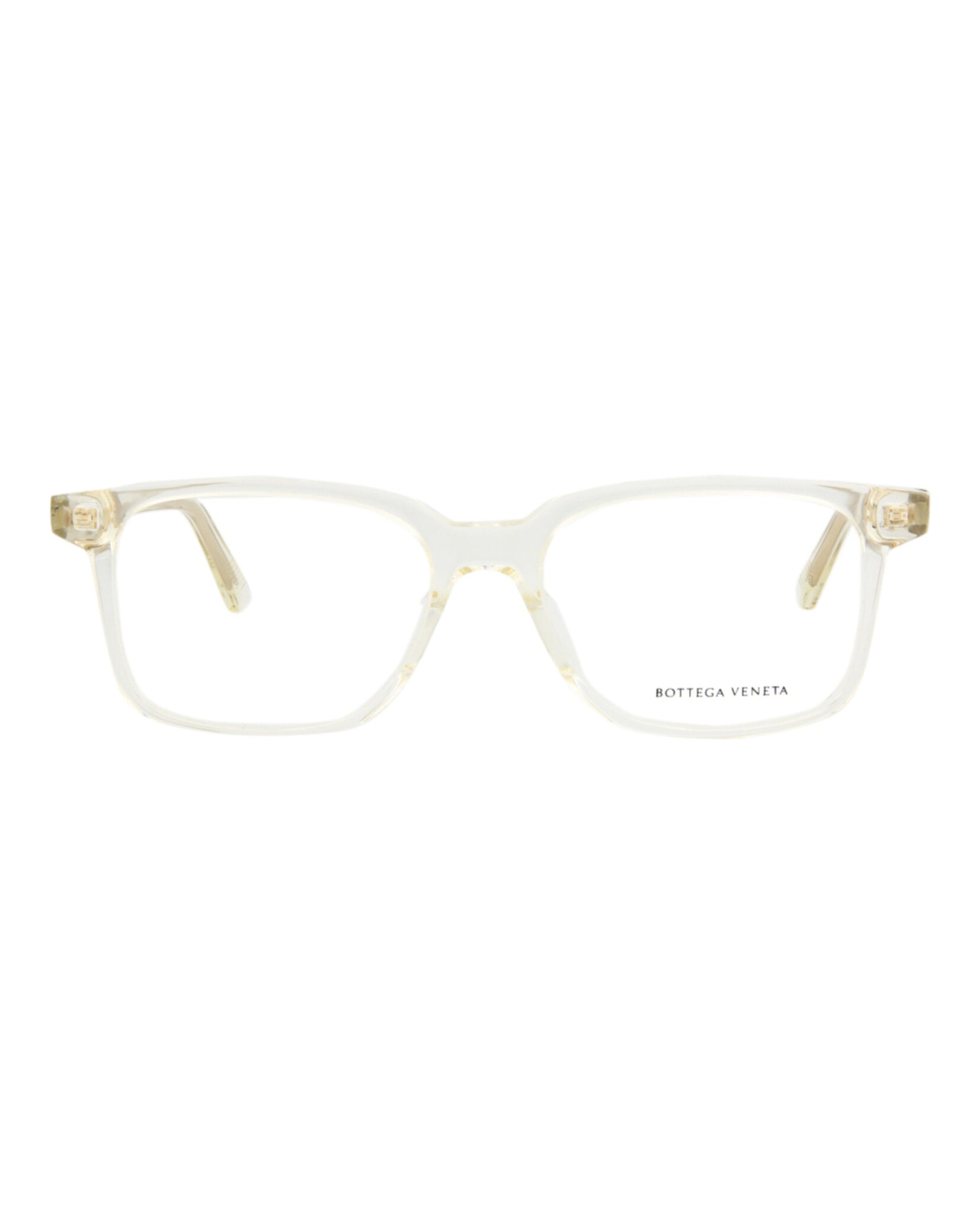 Bottega Veneta Bottega Veneta Mens Square/Rectangle Beige Beige Transparent Fashion Designer Eyewear