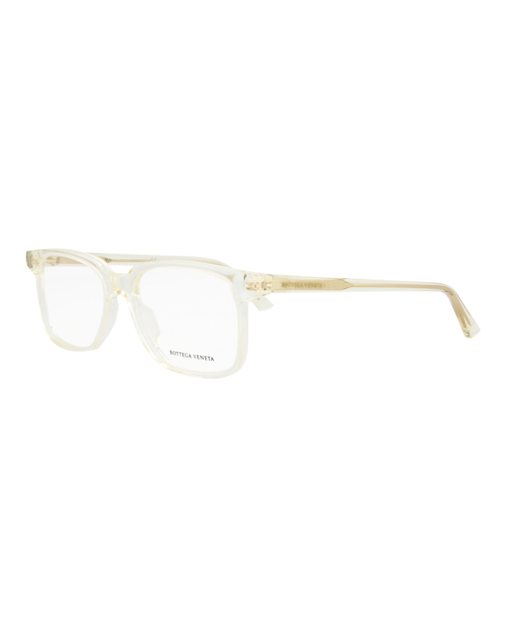 Bottega Veneta Bottega Veneta Mens Square/Rectangle Beige Beige Transparent Fashion Designer Eyewear