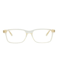 Bottega Veneta Bottega Veneta Mens Square/Rectangle Beige Beige Transparent Fashion Designer Eyewear