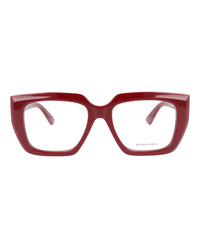 Bottega Veneta Bottega Veneta Womens Square/Rectangle Burgundy Burgundy Transparent Fashion Designer Eyewear