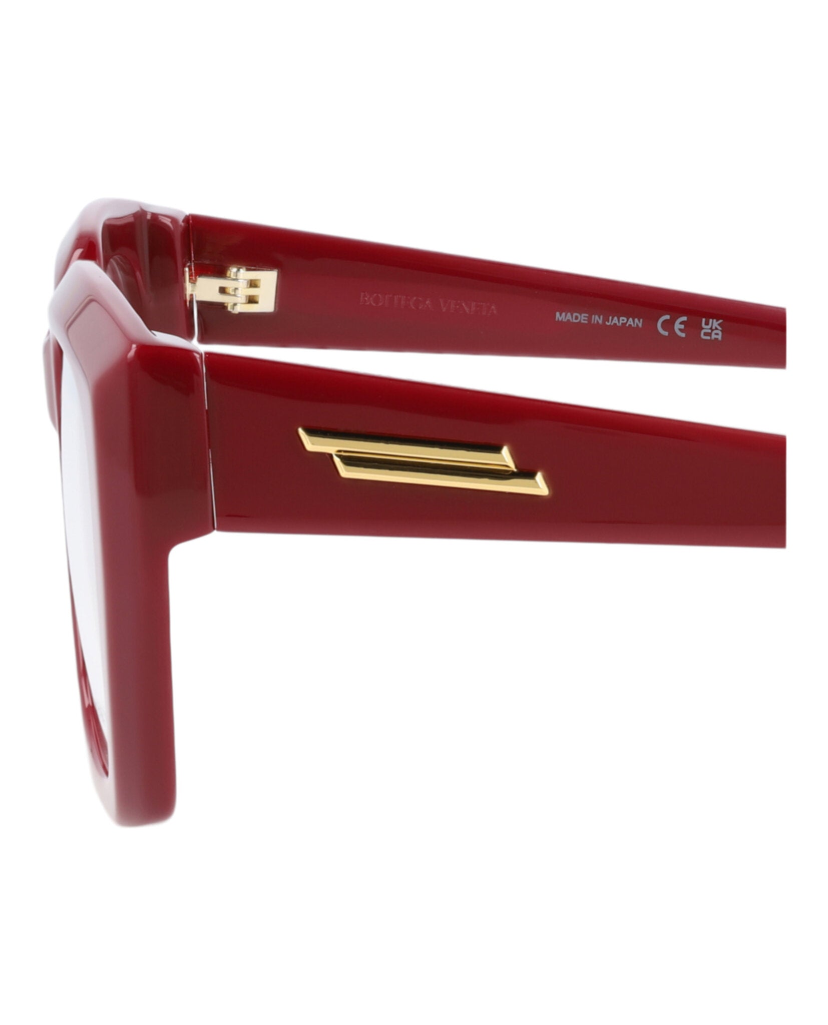 Bottega Veneta Bottega Veneta Womens Square/Rectangle Burgundy Burgundy Transparent Fashion Designer Eyewear