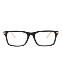 Bottega Veneta Bottega Veneta Mens Square/Rectangle Black Gold Transparent Fashion Designer Eyewear