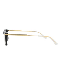 Bottega Veneta Bottega Veneta Mens Square/Rectangle Black Gold Transparent Fashion Designer Eyewear