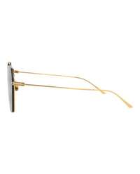 Bottega Veneta Womens Aviator Gold Gold Grey Fashion Designer Eyewear