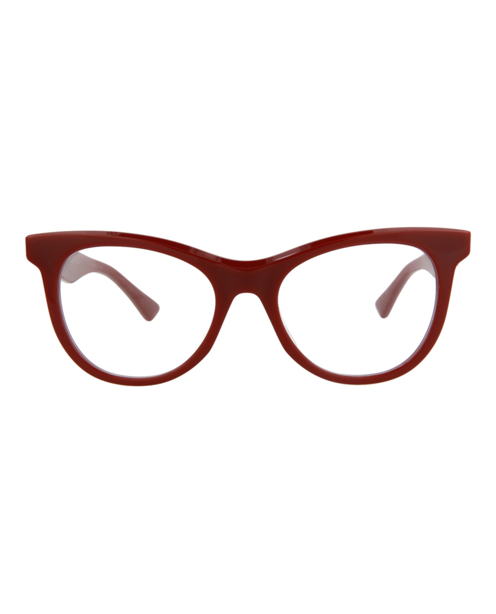 Bottega Veneta Womens Round/Oval Burgundy Burgundy Transparent Fashion Designer Eyewear