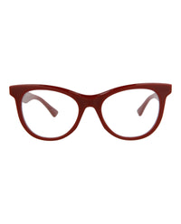 Bottega Veneta Womens Round/Oval Burgundy Burgundy Transparent Fashion Designer Eyewear