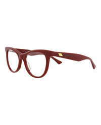 Bottega Veneta Womens Round/Oval Burgundy Burgundy Transparent Fashion Designer Eyewear