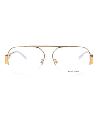 Bottega Veneta Womens Aviator Gold Gold Transparent Fashion Designer Eyewear
