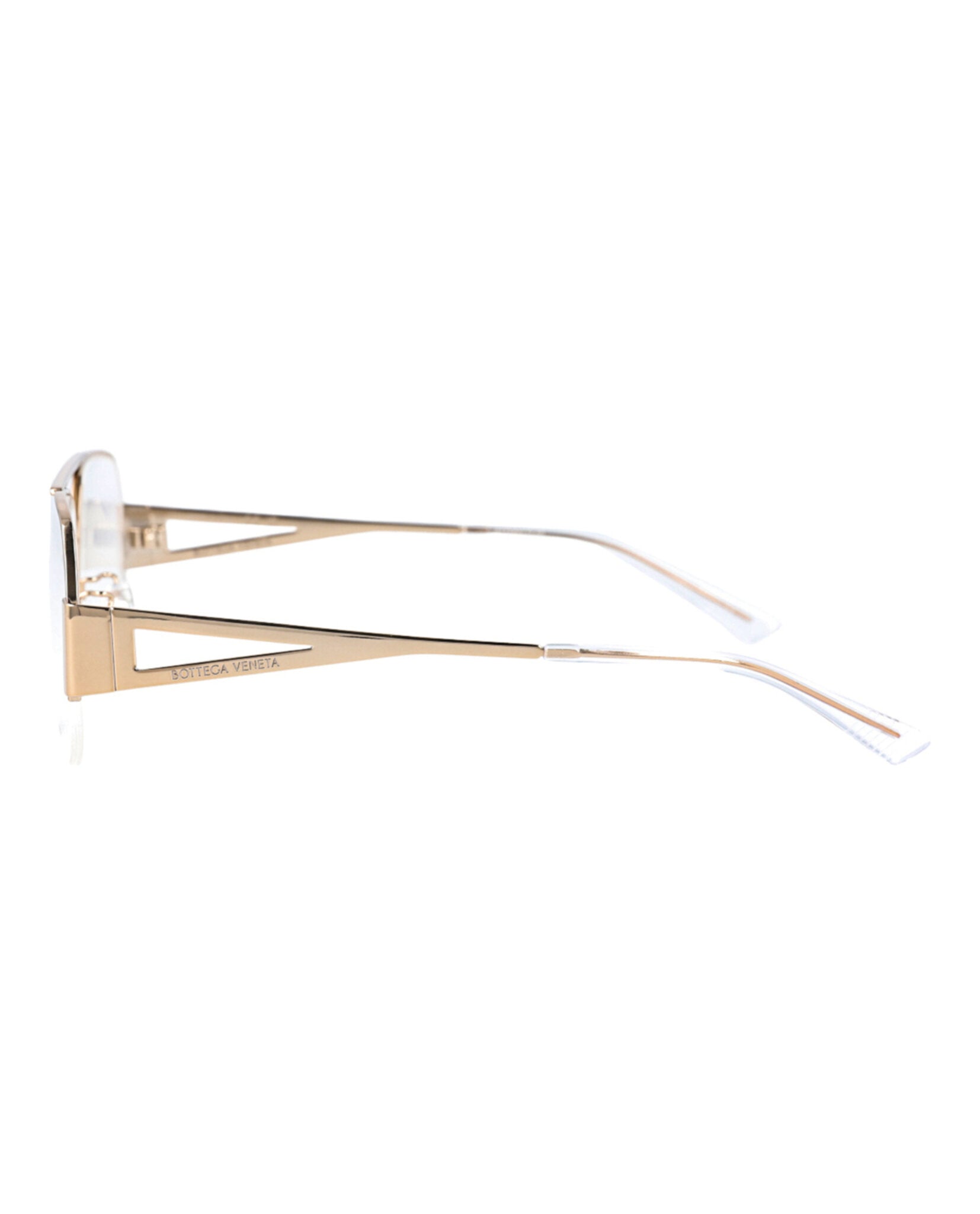 Bottega Veneta Womens Aviator Gold Gold Transparent Fashion Designer Eyewear
