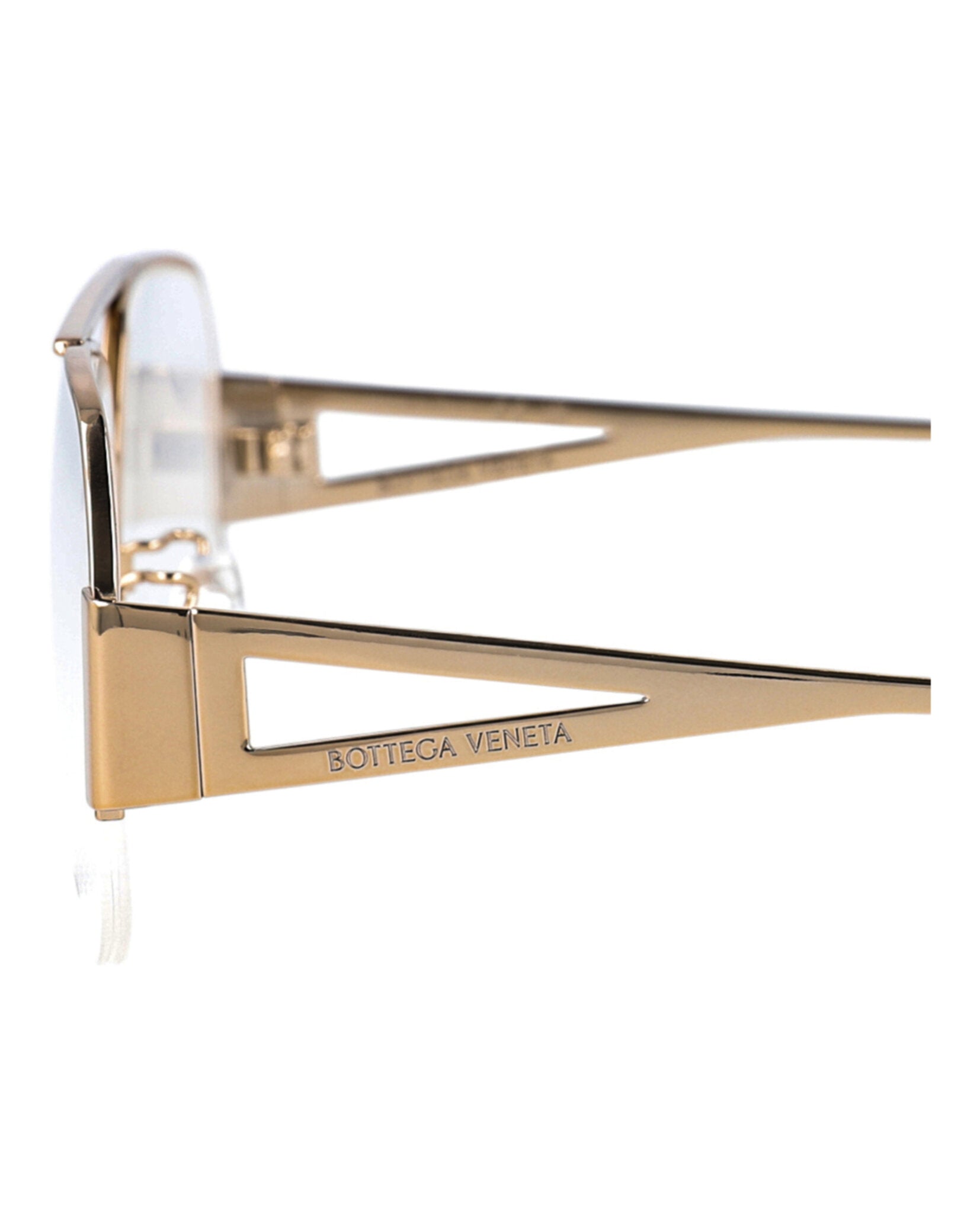 Bottega Veneta Womens Aviator Gold Gold Transparent Fashion Designer Eyewear