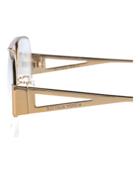 Bottega Veneta Womens Aviator Gold Gold Transparent Fashion Designer Eyewear