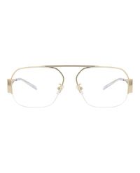 Bottega Veneta Bottega Veneta Womens Aviator Gold Gold Transparent Fashion Designer Eyewear