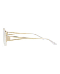 Bottega Veneta Bottega Veneta Womens Aviator Gold Gold Transparent Fashion Designer Eyewear