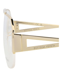 Bottega Veneta Bottega Veneta Womens Aviator Gold Gold Transparent Fashion Designer Eyewear