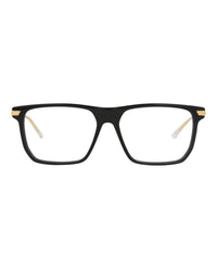Bottega Veneta Bottega Veneta Mens Square/Rectangle Black Gold Transparent Fashion Designer Eyewear
