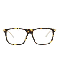 Bottega Veneta Bottega Veneta Mens Square/Rectangle Havana Gold Transparent Fashion Designer Eyewear